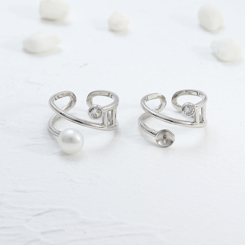 simple twisted pearl ring setting