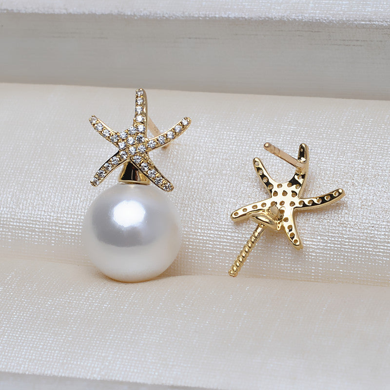 AU750 starfish earrings setting for 8-12mm pearl