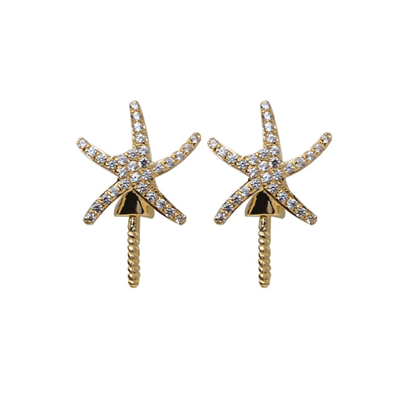 AU750 starfish earrings setting for 8-12mm pearl