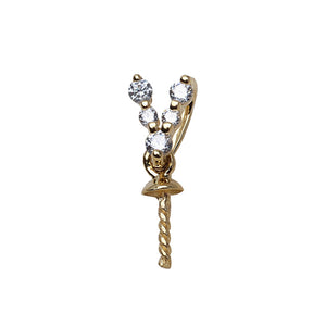 18k simple Y shape pendant setting for 7-10mm pearl