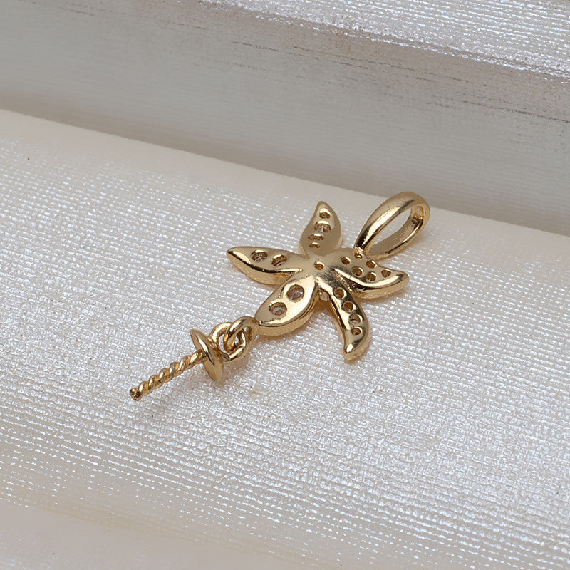 AU750 gold starfish pendant setting for 7-10 pearl