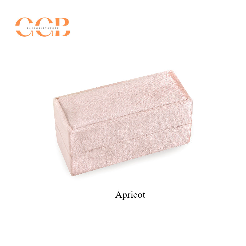 Mini rectangular velvet jewelry ring box