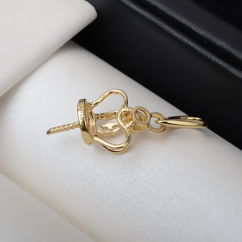 AU750 gold crown setting for 8-14mm pearl setting