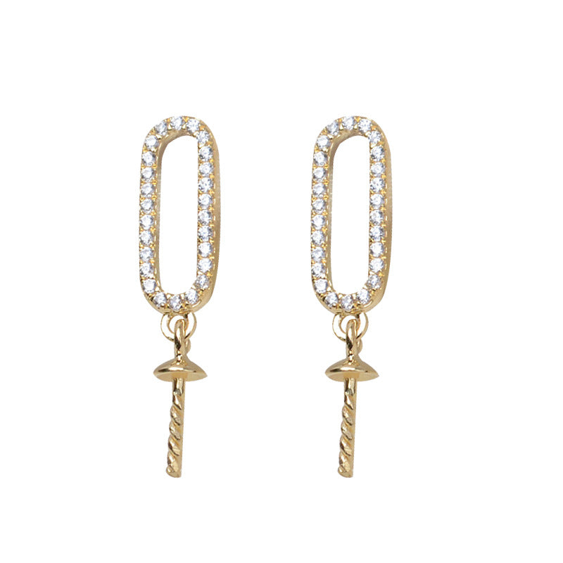 AU750 paper clip earrings setting for 7-13mm pearl