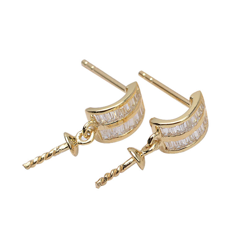 AU750 earrings settings for 7-10mm pearl