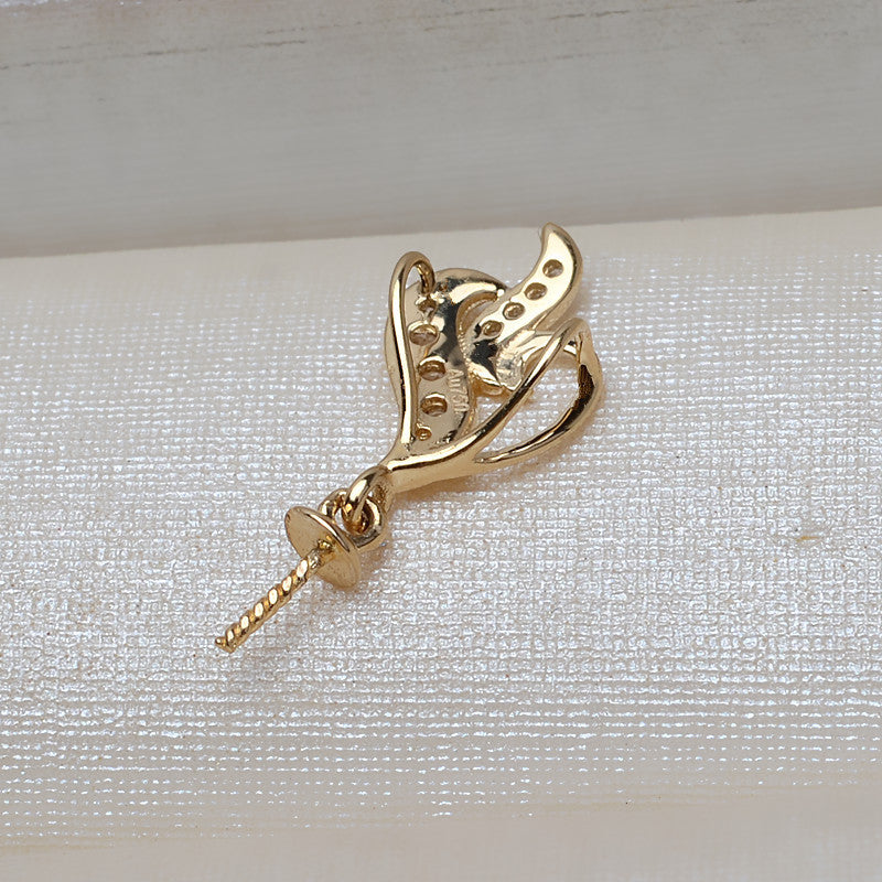 AU750 gold love HEART pendant FOR 7-12MM PEARL