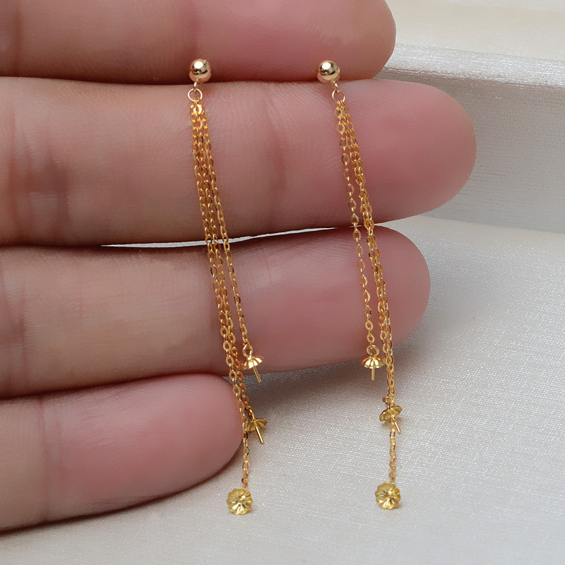 18K Pearl earrings setting for 5-8mm pearls