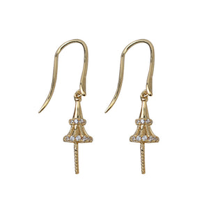 AU750 diamond earring setting for 7-13mm pearl
