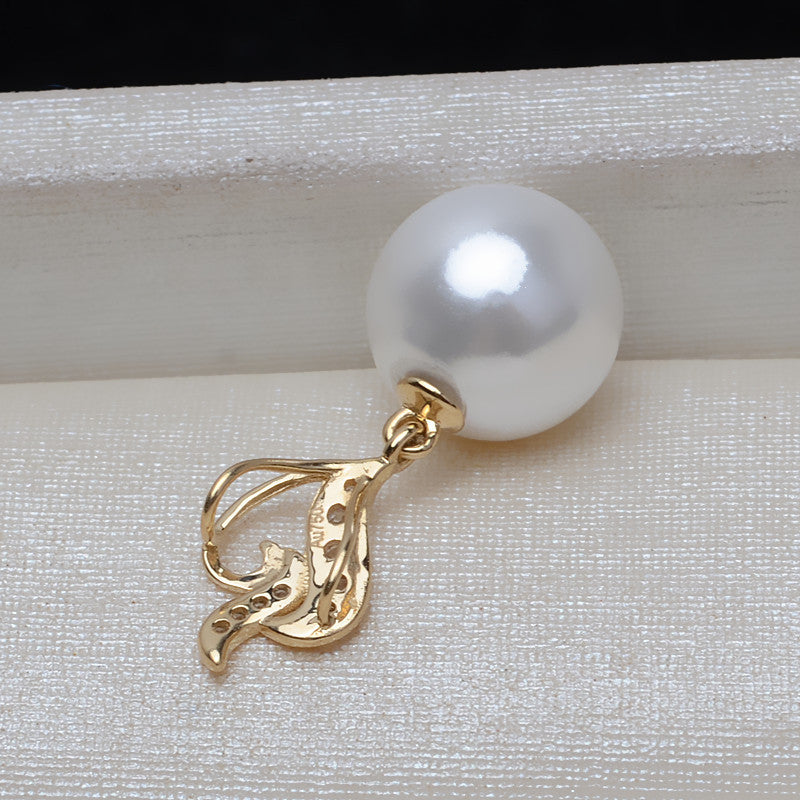 AU750 gold love HEART pendant FOR 7-12MM PEARL