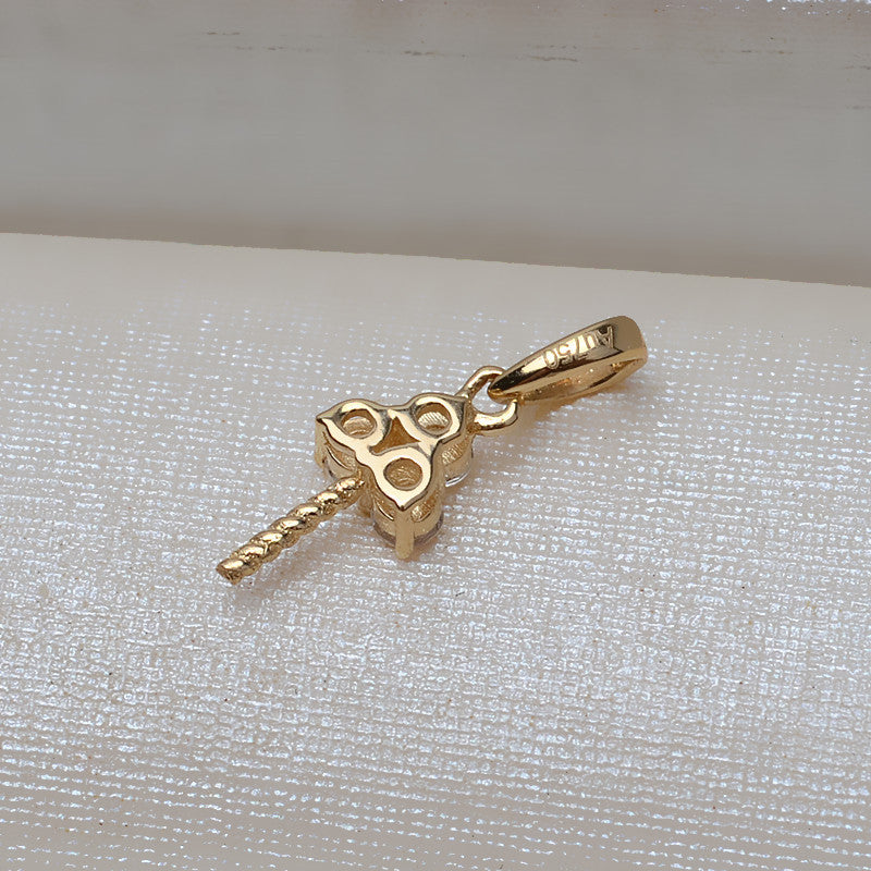 AU750 gold simple pendant setting