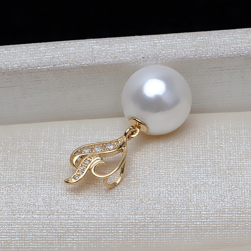 AU750 gold love HEART pendant FOR 7-12MM PEARL