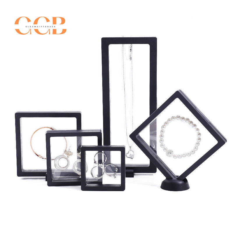 20pcs PE Floating Display Frame for Jewelry, Transparent Suspended Box