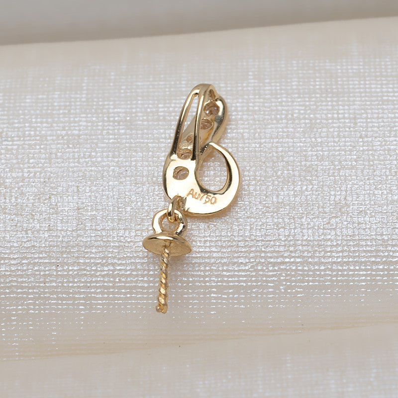 AU750 gold pearl pendant setting for 7-9mm pearls