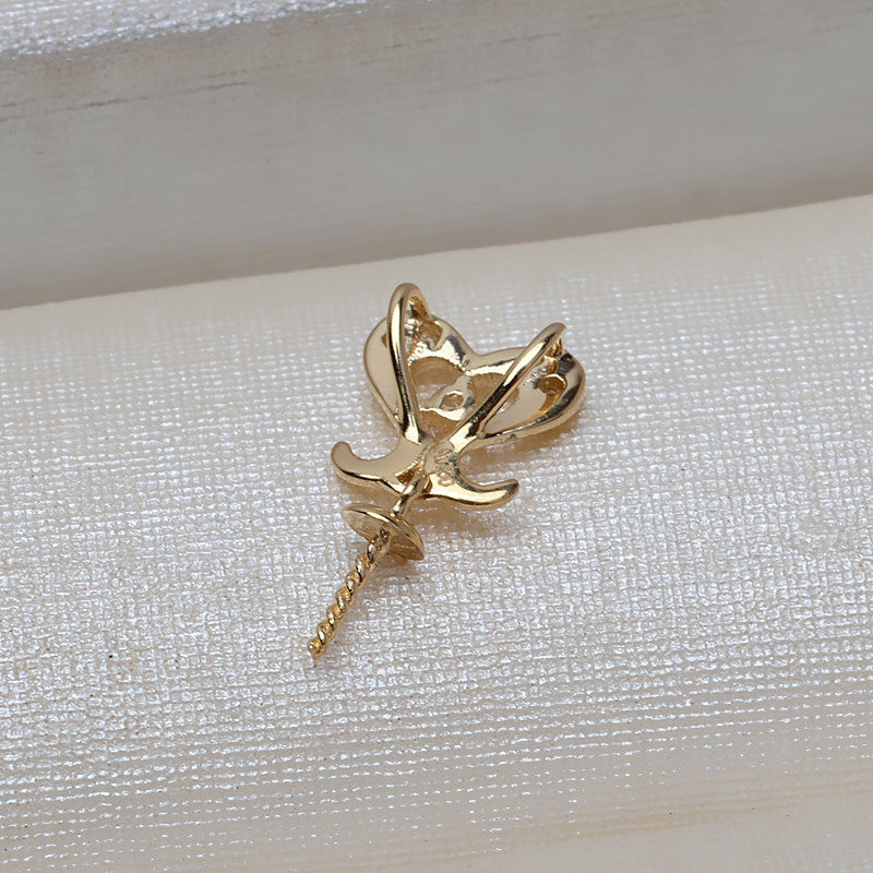 18K Gold 7-10mm pearl pendant setting