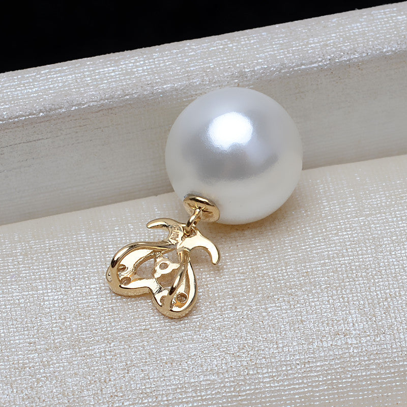 18K Gold 7-10mm pearl pendant setting