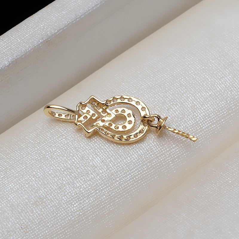 AU750 gold palace retro pendant setting