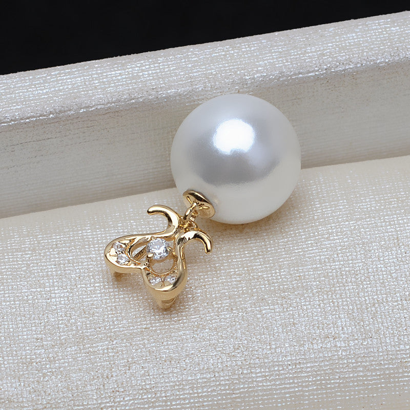 18K Gold 7-10mm pearl pendant setting