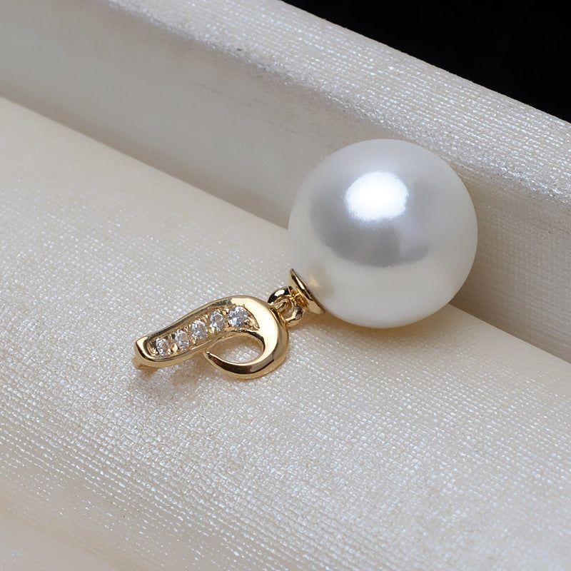 AU750 gold pearl pendant setting for 7-9mm pearls