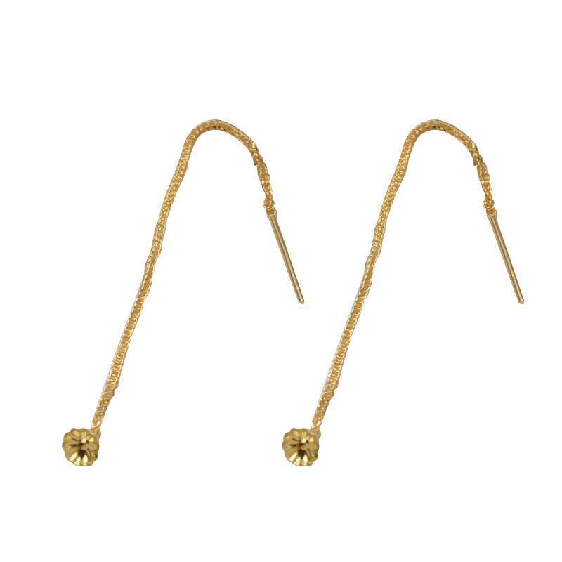 18k Gold Threader Earrings for 3–8mm Pearls, AU750 in 3 Colors