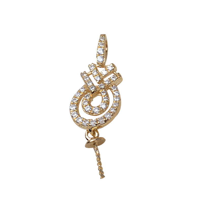 AU750 gold palace retro pendant setting