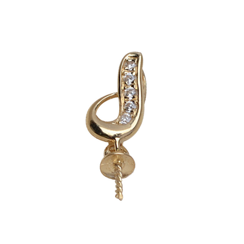 AU750 gold pearl pendant setting for 7-9mm pearls
