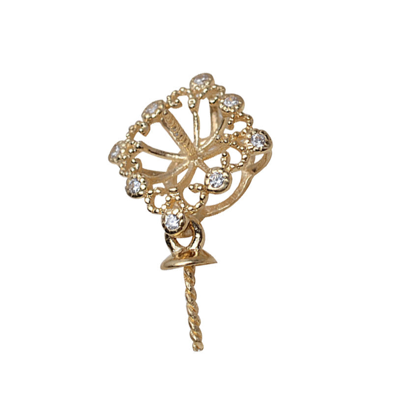 18k gold double bead necklace pendant