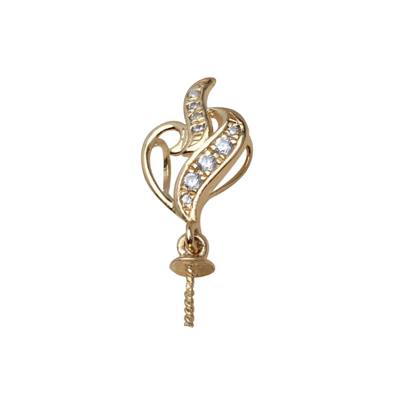 AU750 gold love HEART pendant FOR 7-12MM PEARL