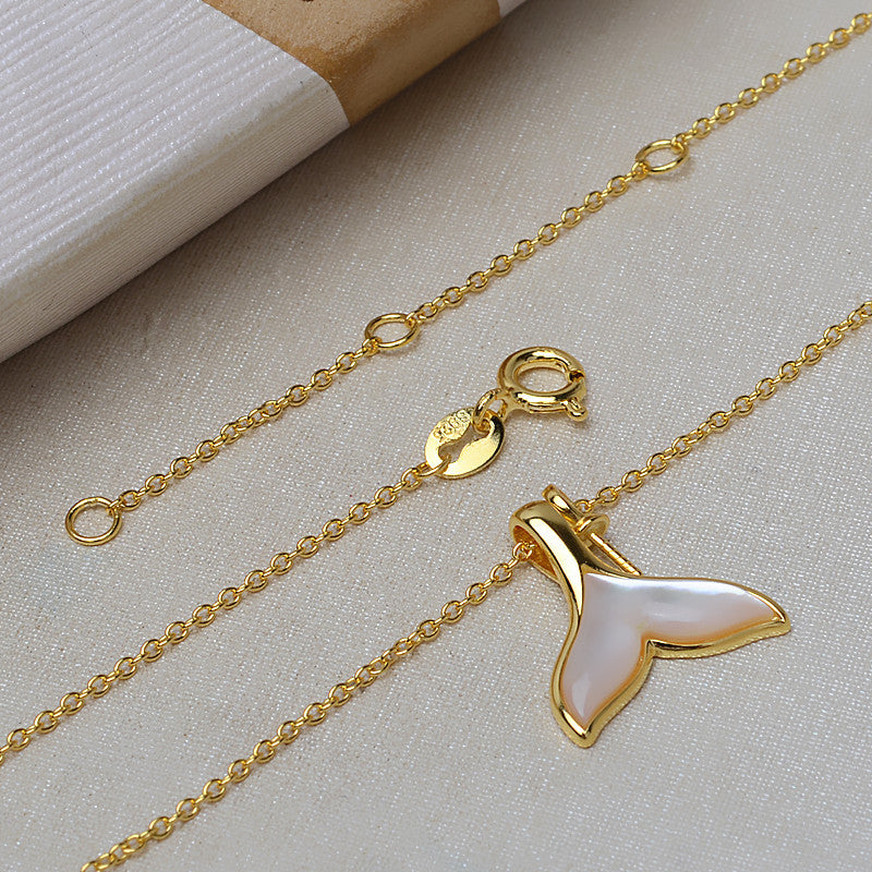 S925 Sterling Silver Mermaid Tail Pearl Setting for Jewelry Making