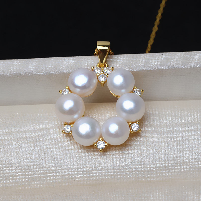 S925 Sterling silver flower pearl pendant setting