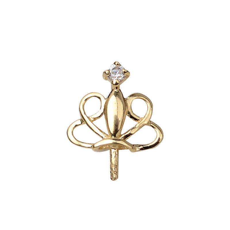 AU750 gold crown setting for 8-13 pearl