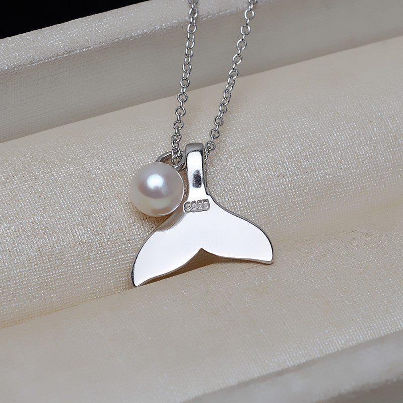 S925 Sterling Silver Mermaid Tail Pearl Setting for Jewelry Making