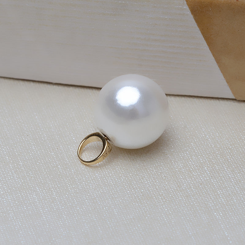 AU750 gold simple O-shaped pendant FOR 8-12MM PEARLS