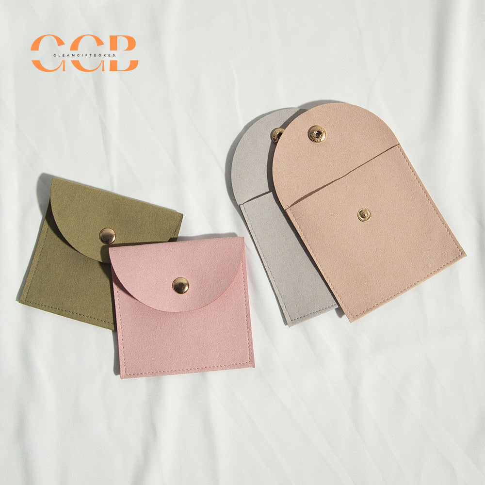 20pcs 9 color jewelry pouch set, 8x8cm suede snap button pouch for rings earrings necklaces, multi color jewelry packaging bags