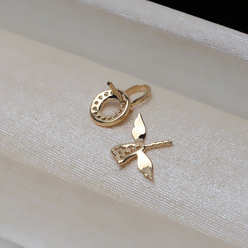 AU750 gold angel through hole pendant