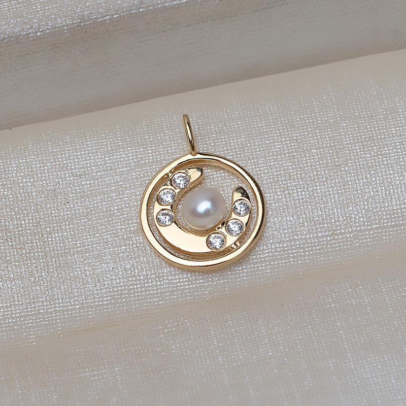 AU750 gold pearl pendant setting