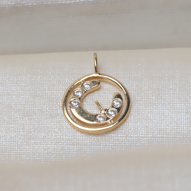 AU750 gold pearl pendant setting
