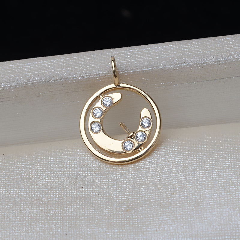 AU750 gold pearl pendant setting