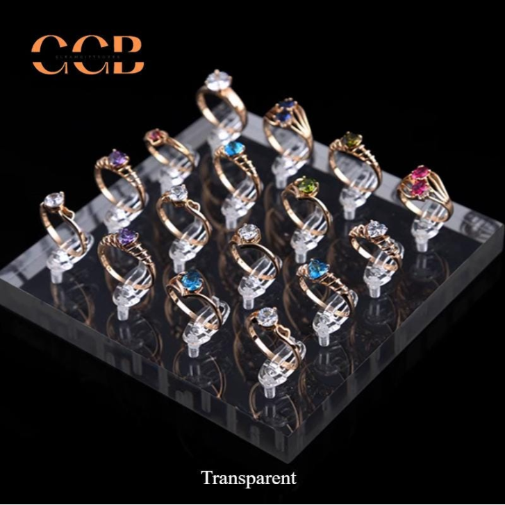 White Acrylic Ring Display Stand, Minimalist Jewelry Holder