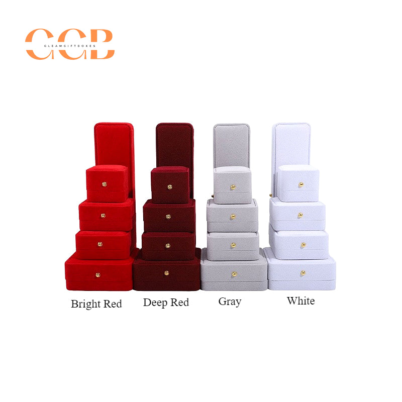 Red Velvet Jewelry Gift Box for Necklace Ring Bracelet, Custom Logo