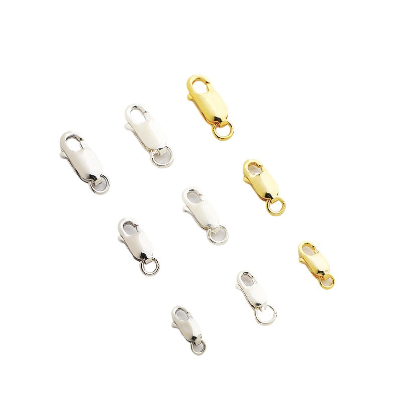 10pcs 8,10,12mm S925 Sterling Silver Square Lobster Clasps for DIY Jewelry
