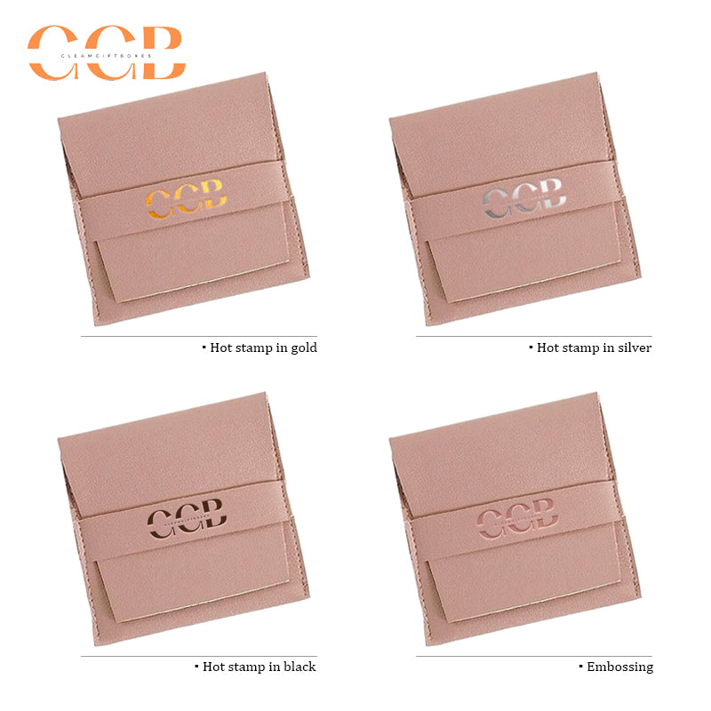 10pcs Pink Vegan Leather Jewelry Flap Bags