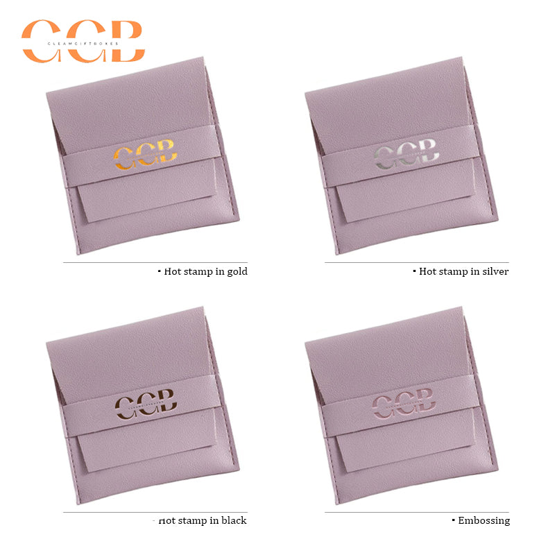 10pcs Purple Vegan Leather Jewelry Flap Bags