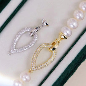 S925 sterling silver pearl necklace clasp for 6-10mm pearl