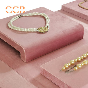 Luxury Velvet Jewelry Display Board for Necklace Bracelet Counter Showcase Shelf Pad Jewelry Store Window Display Photography Background