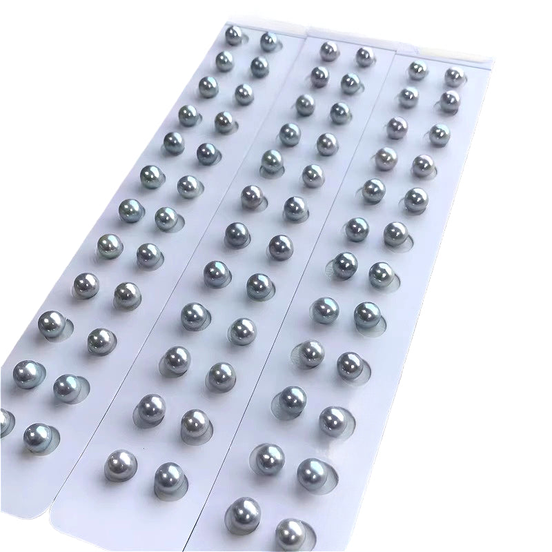 Natural Akoya Grey Blue Saltwater Pearl Beads for DIY Jewelry Making