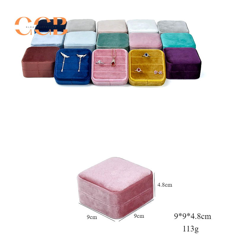 Velvet ring and earring storage box