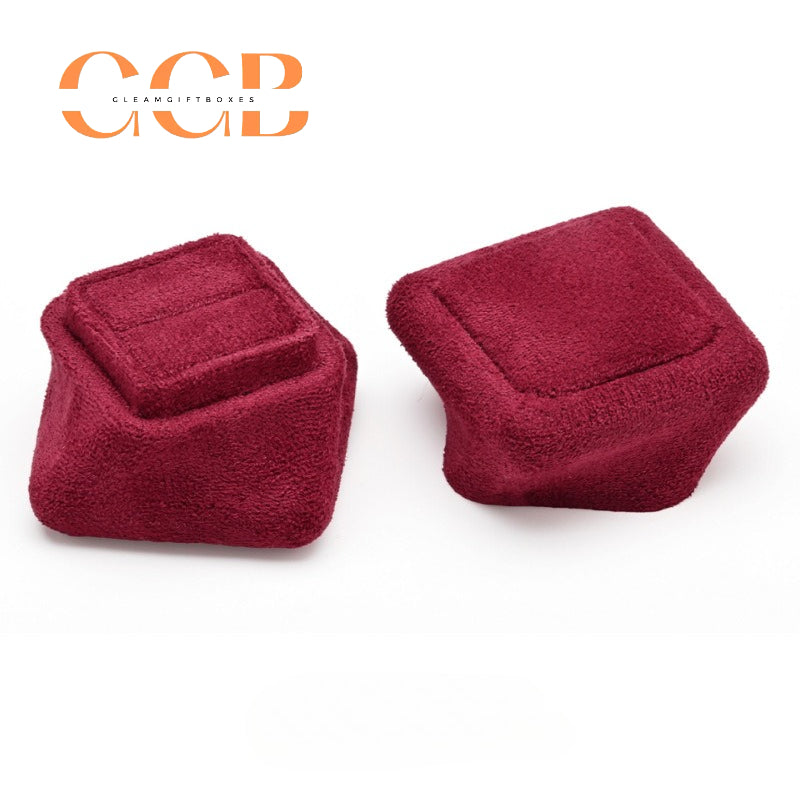 Velvet Ring Box Wedding Proposal Ring Holder Luxury Jewelry Gift Box Vintage Engagement Ring Case Travel Ring Box