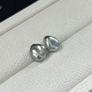 3A 2-12mm Platinum Grey Tahitian Keshi Pearl, Natural Loose Saltwater Pearl with Good Luster, Undrilled Half Drilled 1mm or Fully Drilled 0.7mm