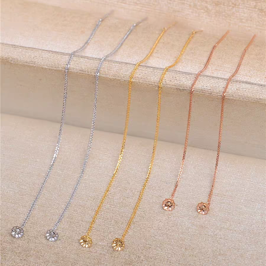 18k Gold Threader Earrings for 3–8mm Pearls, AU750 in 3 Colors