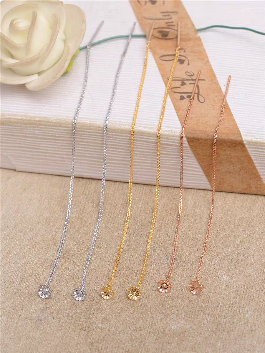 18k Gold Threader Earrings for 3–8mm Pearls, AU750 in 3 Colors